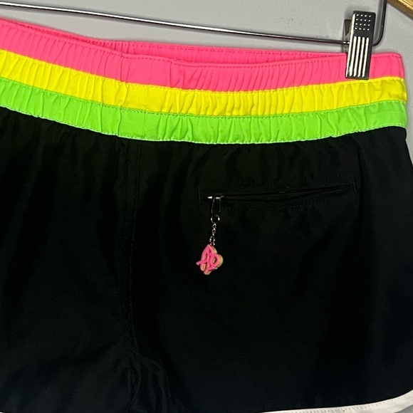 Roxy Y2K Micro Mini Shorts with Neon Striped and Keychain Zipper 5 (Small) - Picture 4 of 5
